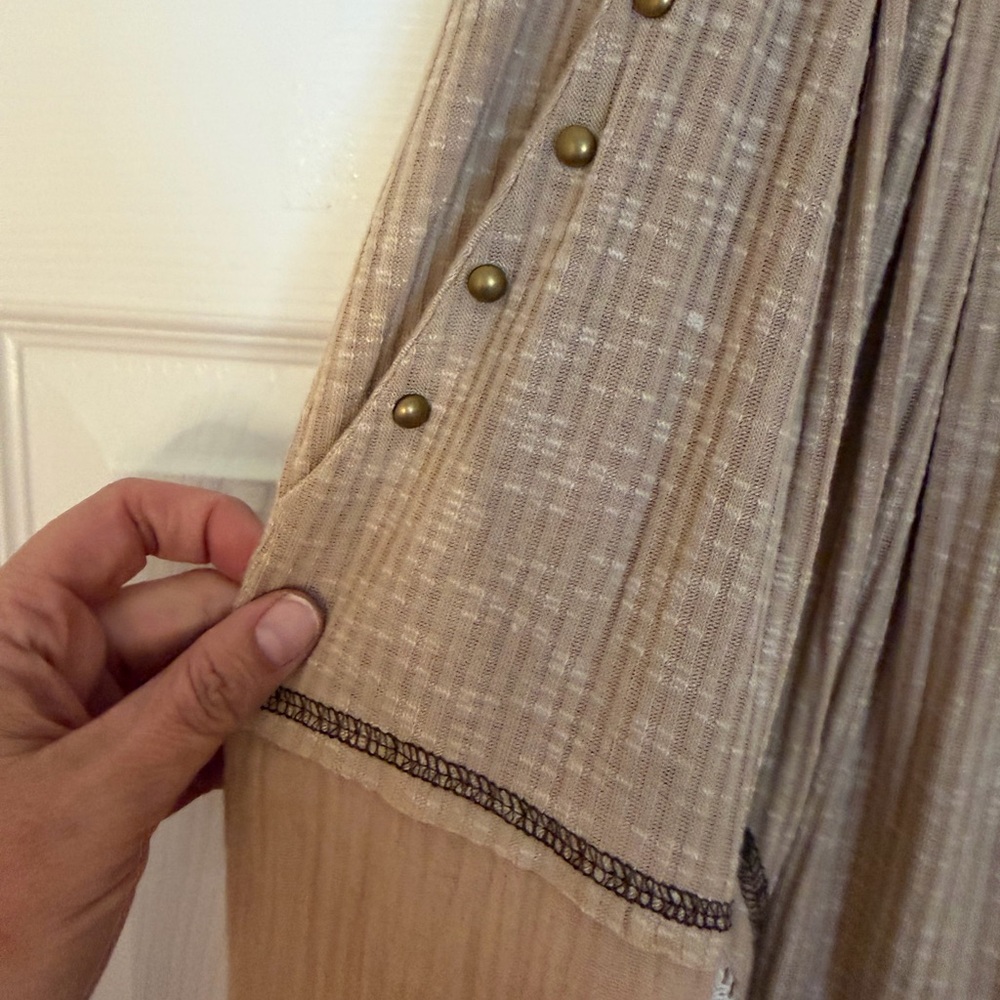 POL Mixed Media Boho Patchwork Harem Pants size L… - image 3